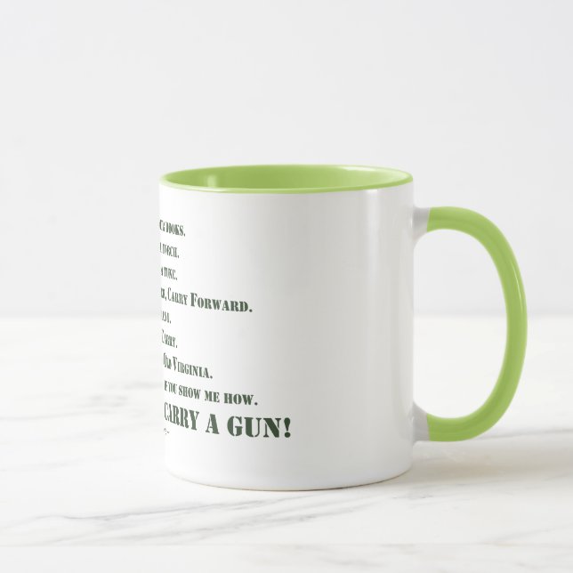 Mug Je ne porterai pas un pistolet (Droite)
