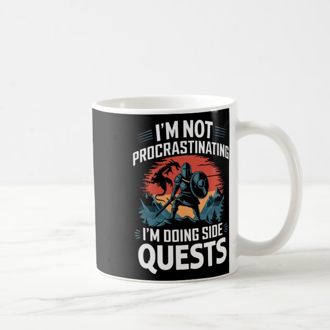 Mug Je ne procrastine pas Quêtes secondaires drôles Jo (Droite)