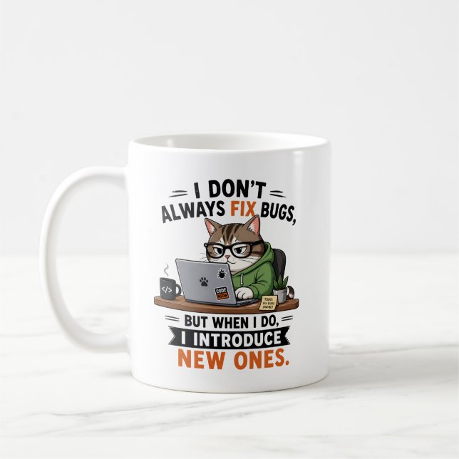 Mug Je ne répare pas toujours les bogues (Gauche)