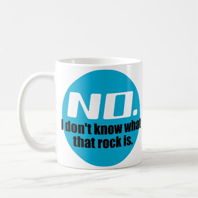 Mug Je ne sais pas ce qu'est ce rocher (bleu) (Gauche)