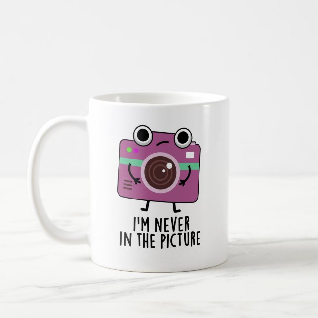 Mug Je ne suis jamais dans la photo amusant jeu de cam (Gauche)