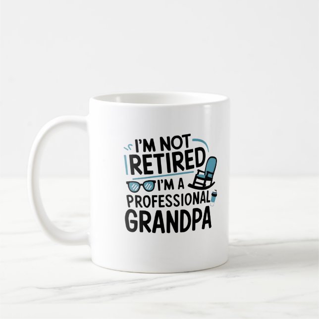 Mug Je ne suis pas à la retraite Je suis un grand-père (Gauche)