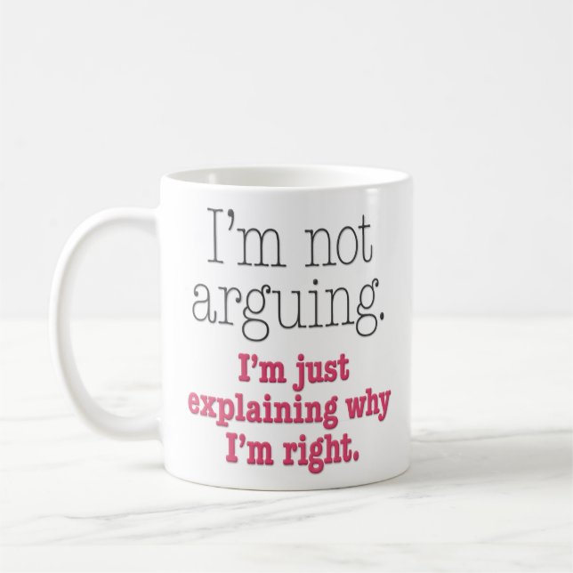 Mug "Je ne suis pas argumentation" drôle (Gauche)
