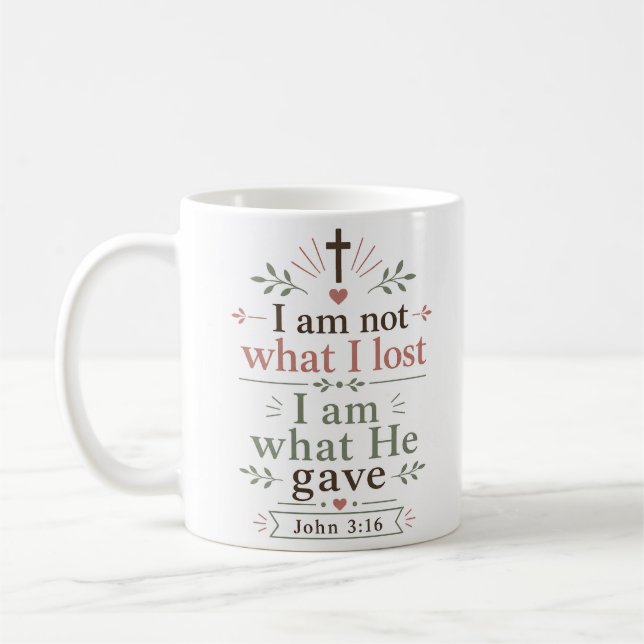 Mug Je ne suis pas ce que j'ai perdu, je suis ce qu'Il (Gauche)