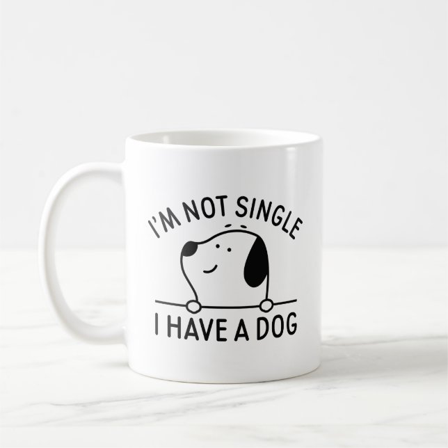 Mug Je ne suis pas célibataire j'ai un chien (Gauche)