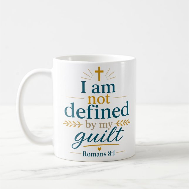 Mug Je ne suis pas défini par ma culpabilité Citation  (Gauche)