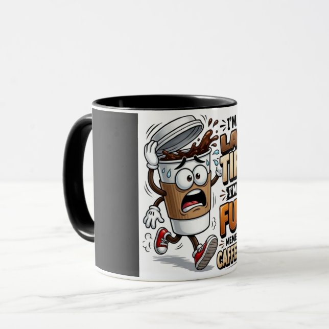 Mug Je ne suis pas fatigué, je suis juste alimenté par (Devant gauche)