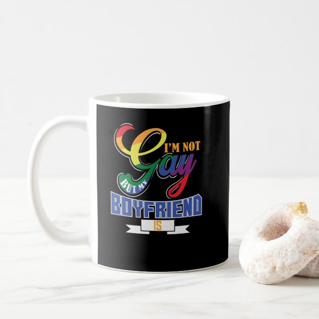 Mug "Je ne suis pas gay, mais mon ami" (Avec donut)