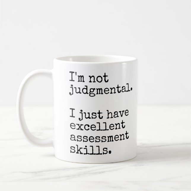 Mug Je ne suis pas Jugmentalement drôle Bureau (Gauche)