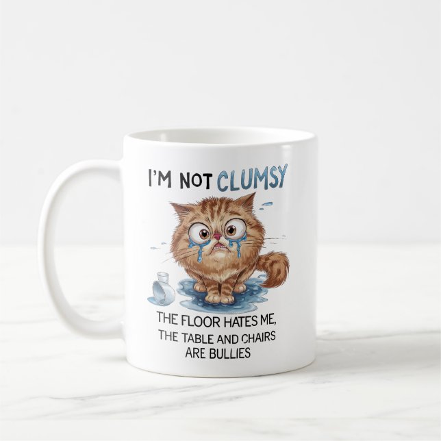 Mug Je ne suis pas maladroit, le sol me déteste  (Gauche)