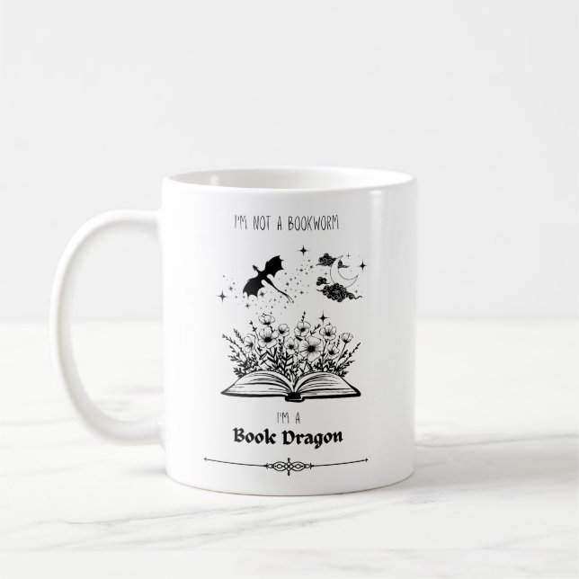Mug Je ne suis pas un ver de livre Je suis un Dragon d (Gauche)
