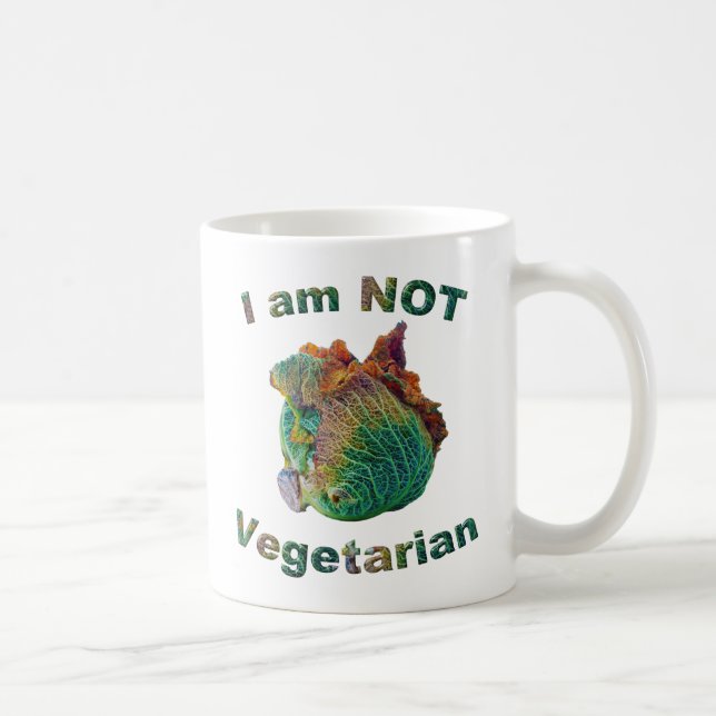 Mug Je ne suis pas une bouillie de café végétarienne (Droite)