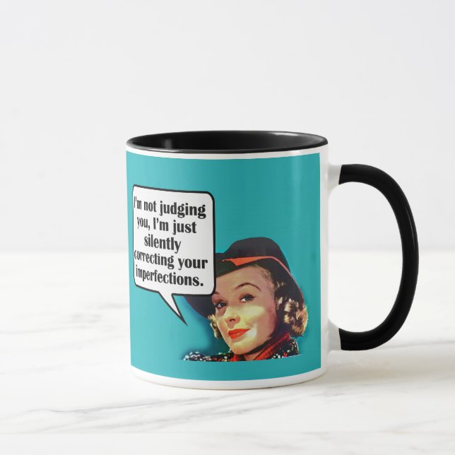 Mug Je ne te juge pas... Retro Woman (Droite)