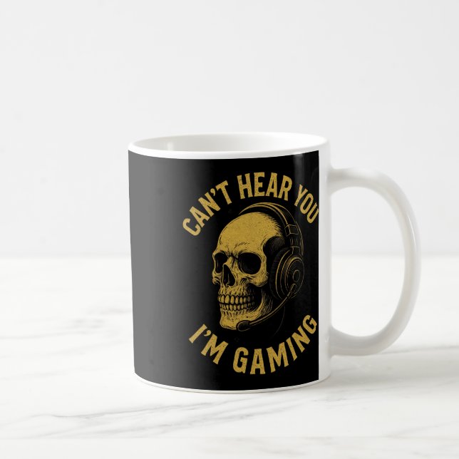 Mug Je ne t'entends pas, je joue - Drôle d'art de crân (Droite)