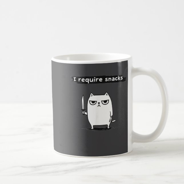 Mug Je nécessite des collations Chat Angry Drôle Mème  (Droite)