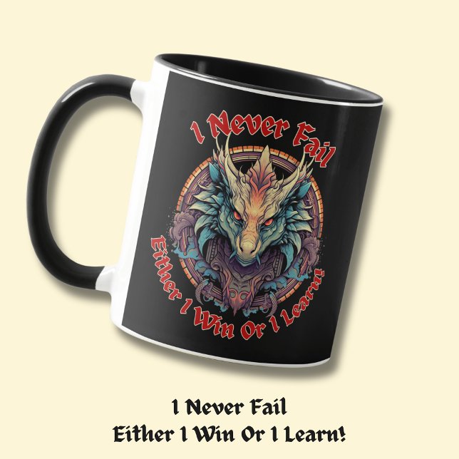 Mug Je n'échoue jamais Soit je gagne, soit j'apprends  (Créateur téléchargé)