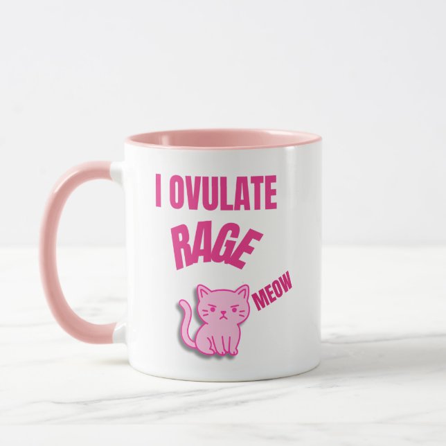 Mug Je Ovule de Rage Miaou – Chat Hormonale Drôle (Gauche)