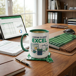 Mug Je parle couramment Excel drôle comptable feuille