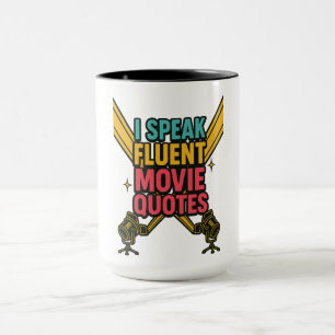 Mug Je parle couramment les citations de films néon Ar
