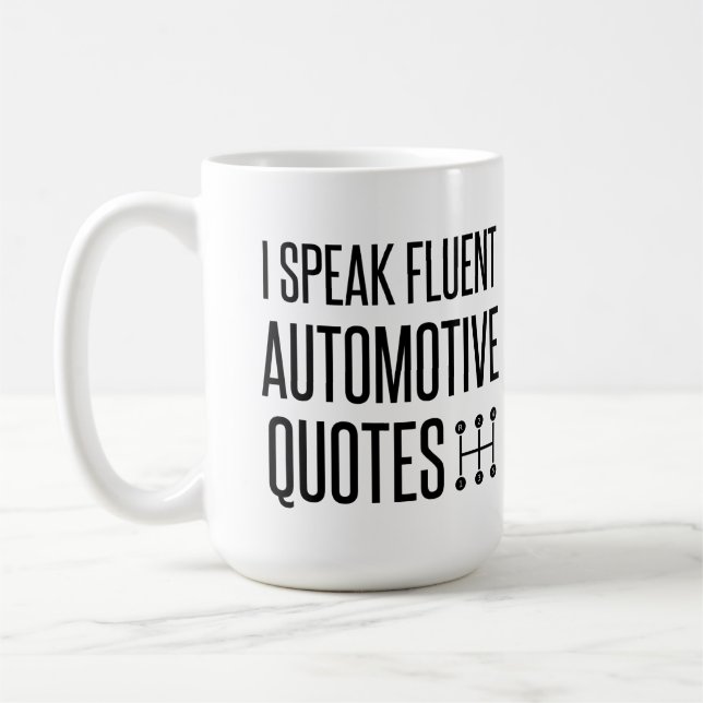 MUG JE PARLE DE CITATIONS D'AUTOMOBILES FLUENTES (Gauche)