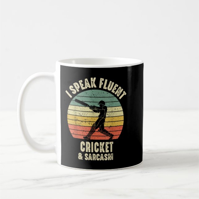 Mug Je Parle De Cricket Fluent Et De Sarcasme Dit Retr (Gauche)