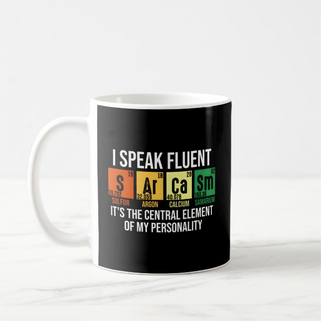 Mug Je Parle Fluent Sarcasme Enseignant scientifique N (Gauche)