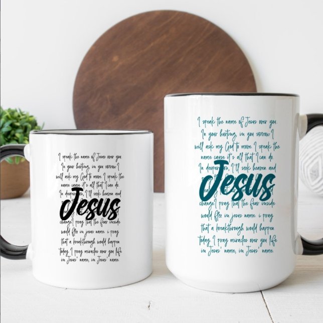 Mug Je Parle Le Nom De Jésus Sur Vous Chrétien (Créateur téléchargé)