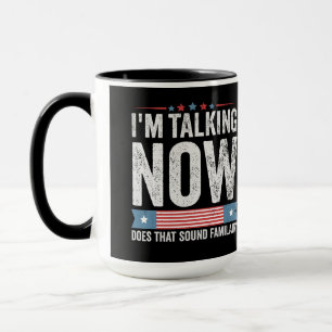 Mug Je parle maintenant du débat du président Trump Ka