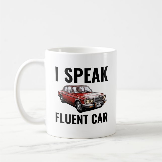 Mug Je Parle Voiture Fluent | Funny Car Mécanique (Gauche)