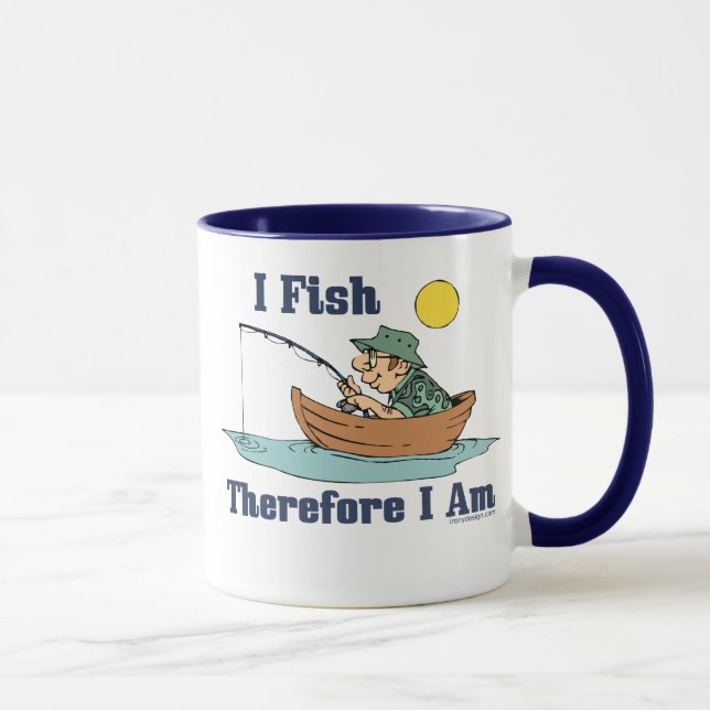 Mug Je pêche, par conséquent je suis (Droite)