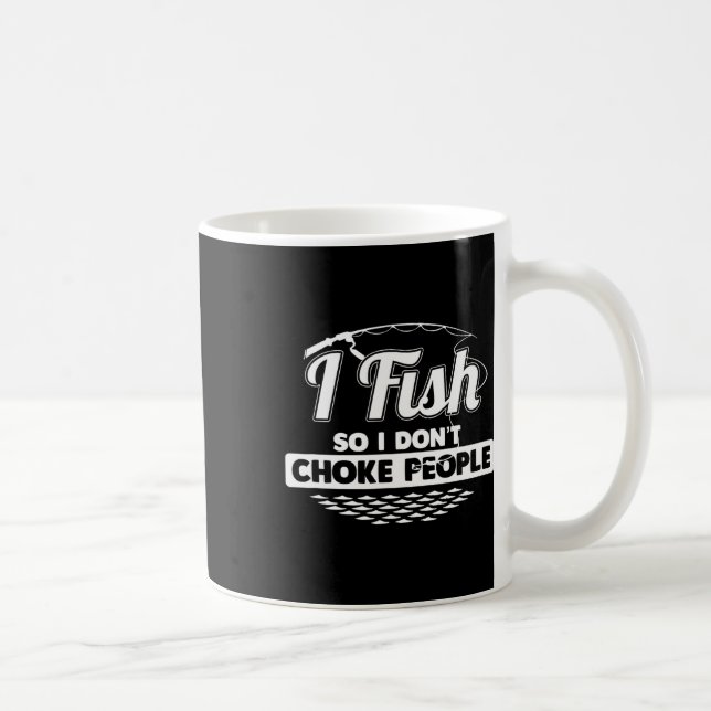 Mug Je pêche pour ne pas étrangler les gens Dictons dr (Droite)