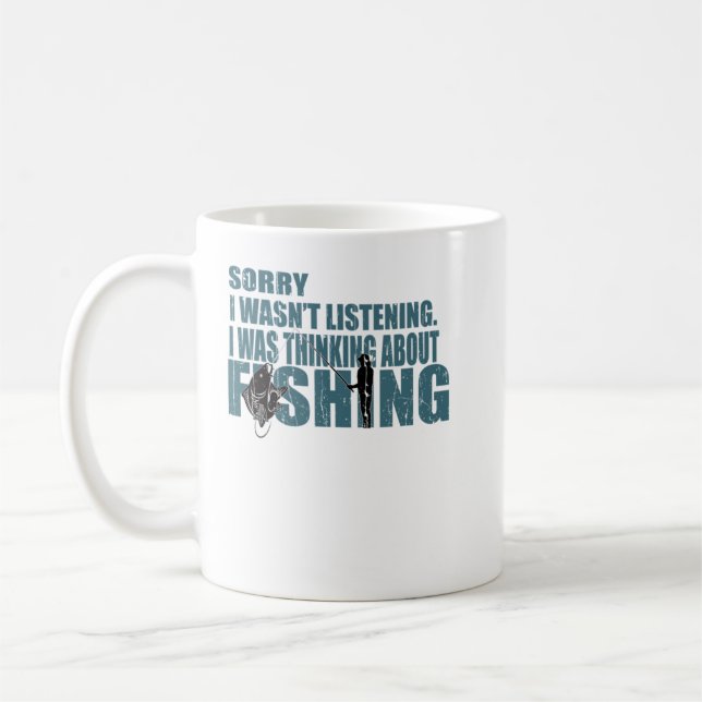 Mug je pensais à la pêche amour pêche (Gauche)