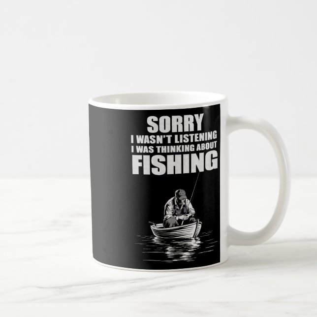 Mug Je Pensais À Pêcher Drôle Pêcheur (Droite)