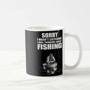 Mug Je pensais pêcher drôle de pêcheur