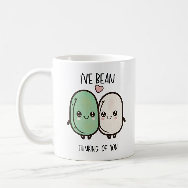 Mug Je pense à vous Valentines Day Food Pun (Gauche)