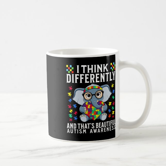 Mug Je Pense Différemment Sensibilisation sur l'autism (Droite)