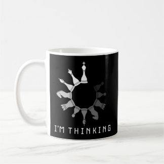 Mug Je Pense Mind Sport Chess Horloge Jeu Pie