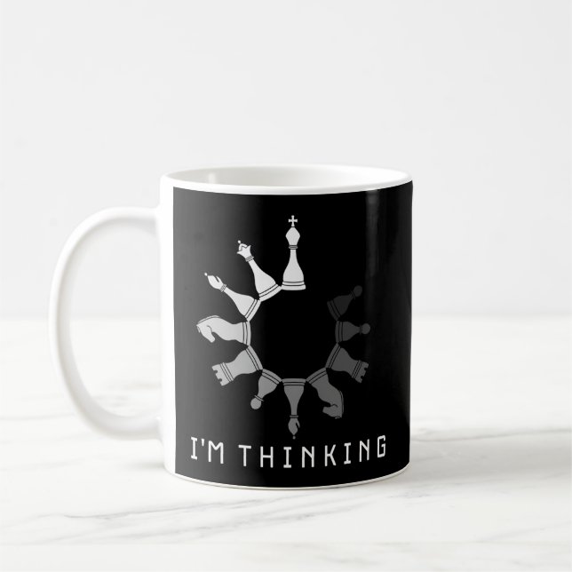 Mug Je Pense Mind Sport Chess Horloge Jeu Pie (Gauche)