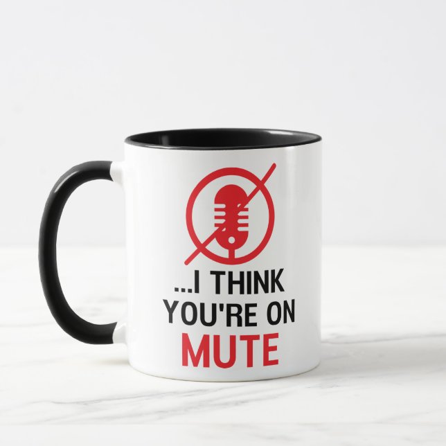Mug Je pense que tu es sur le silence, le travail amus (Gauche)