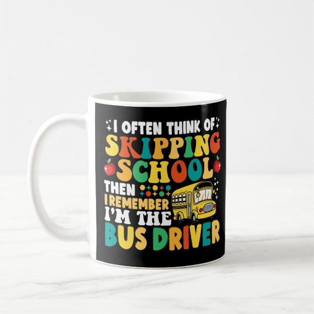 Mug Je Pense Souvent À Sauter L'École Conducteur De Bu (Gauche)