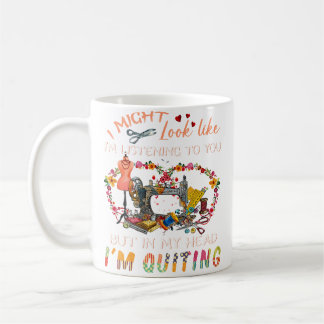 Mug Je peux avoir l'air d'écouter, mais je suis en tra