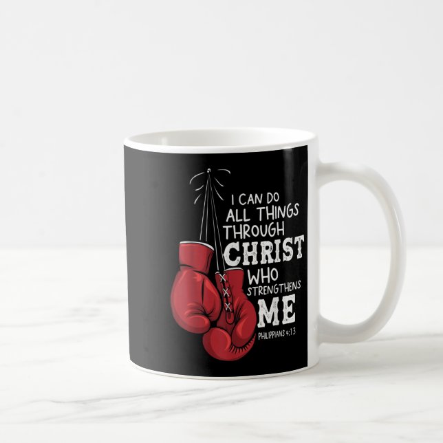 Mug Je peux faire des choses Citation de boxe chrétien (Droite)