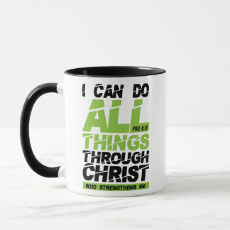 Mug Je peux faire tout par le verset de la Bible du Ch