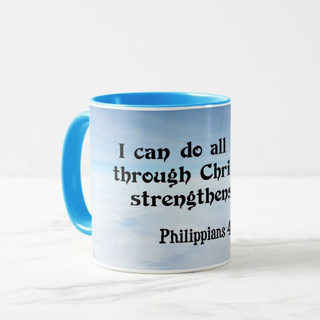 Mug Je peux faire tout par...Philippiens 4:13 (Devant gauche)