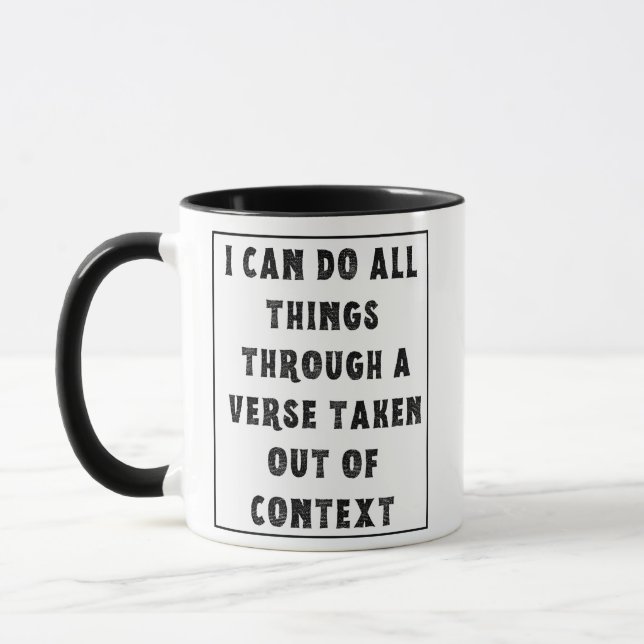 Mug Je peux faire tout, versets sortis du contexte (Gauche)