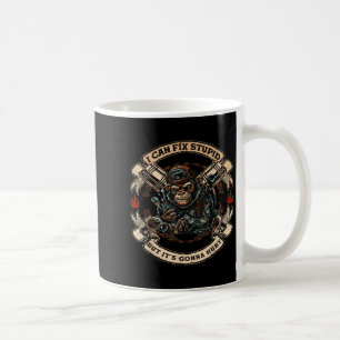 Mug Je peux réparer Stud, mais ça va faire mal à singe