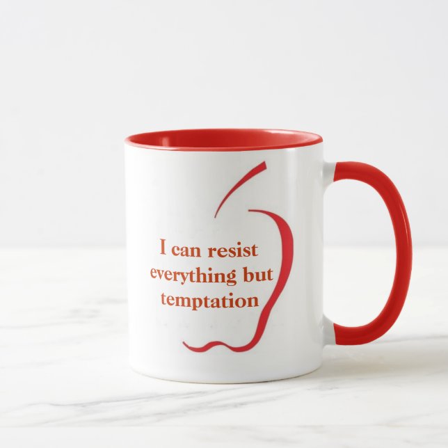 Mug Je peux résister à tout mais à la tentation - (Droite)