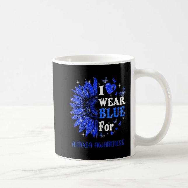 Mug Je porte Blue Twinkle Heart Sunflower Ataxia Award (Droite)