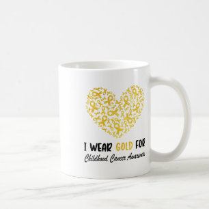 Mug Je porte de l'or pour la sensibilisation au cancer