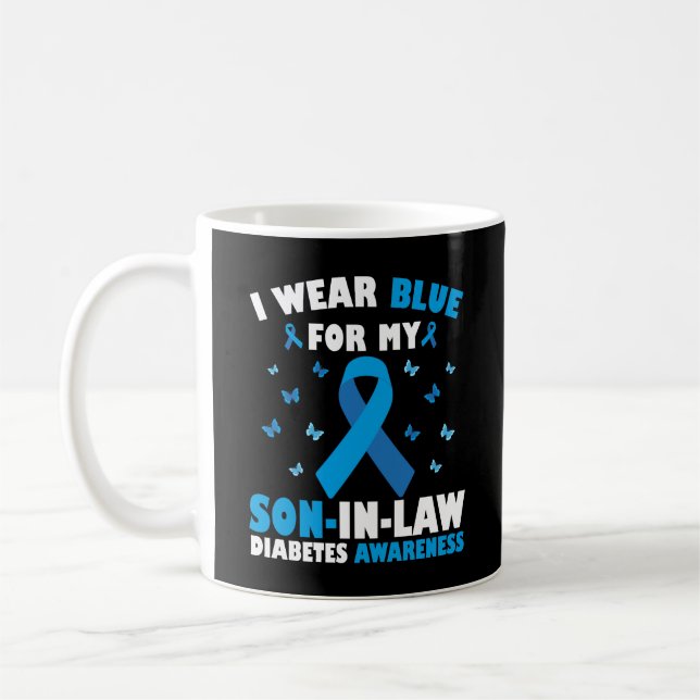 Mug Je Porte Du Bleu Pour La Sensibilisation De Mon Fi (Gauche)